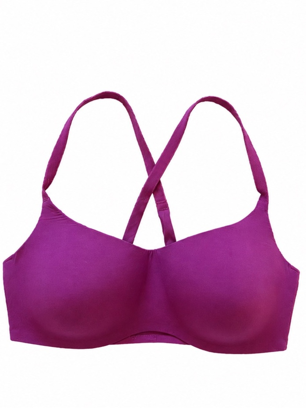 b.tempt’d Wire Free T-Shirt Bra 34C Plum Purple Seamless Comfort Bra